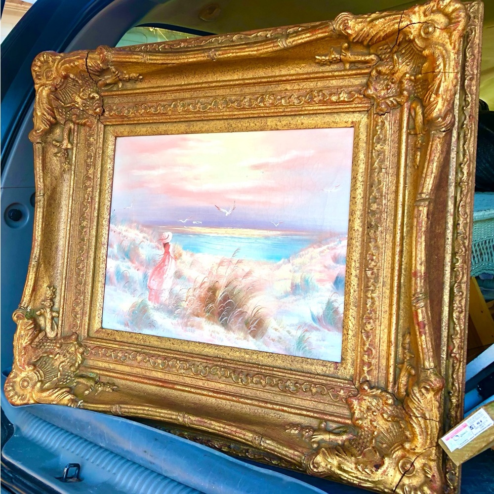 10424 LOUIS XV Art Frame Gold Gilt Later Period Carved Wood Artwork Frame